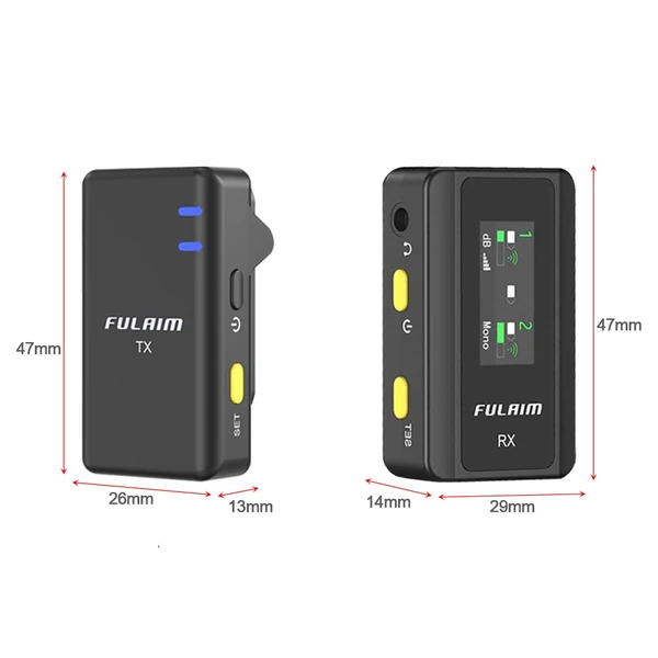 FULAIM vezeték nélküli Lavalier mikrofonrendszer Lavalier lapel mikrofon 4 GB memóriával és vezeték nélküli töltőtokkal