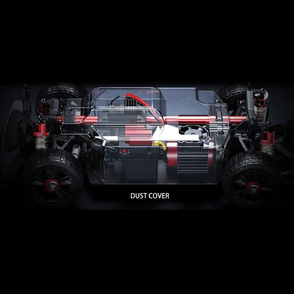1/14 2,4 GHz-es nagy sebességű 42 km/h 4WD távirányítós Drift autó 2845 3700KV motor - 2 akkumulátor