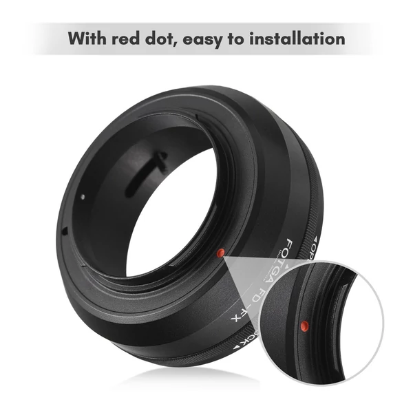 FOTGA kézi objektív rögzítő adapter gyűrű alumínium ötvözet Canon FD rögzítő objektívhez Fuji X-A5/X-A10/X-Pro1/X-Pro2/X-Pro3/X-E1/X-E2/X-E3/X-M1-hez /X-T1/X-T2/X-T3/X-T10/X-T20/X-T30/X-T100/X-H1 X-Mount tükör nélküli kamera