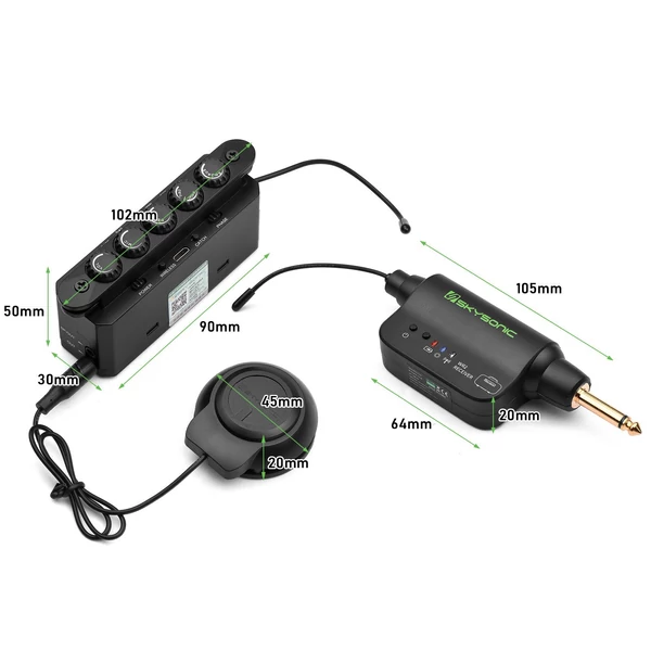 SKYSONIC WR2 vezeték nélküli és rezonancia akusztikus hanglyuk vibrációs hangszedő