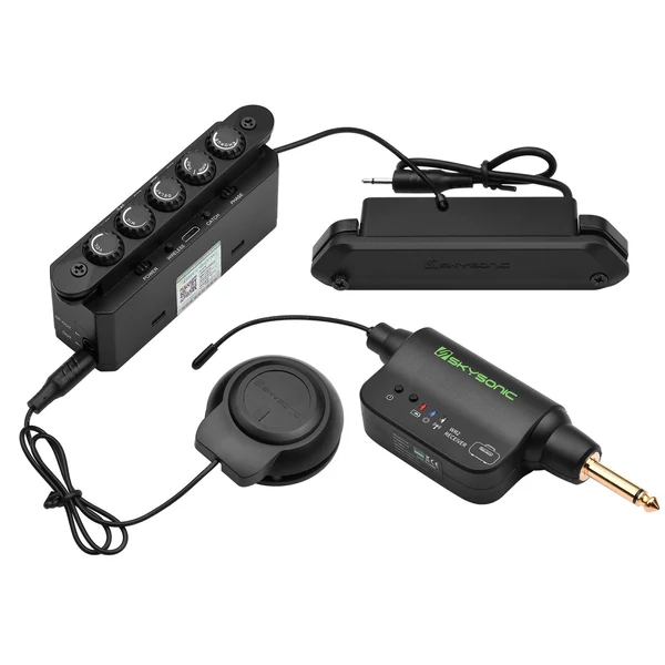 SKYSONIC WR2 vezeték nélküli és rezonancia akusztikus hanglyuk vibrációs hangszedő