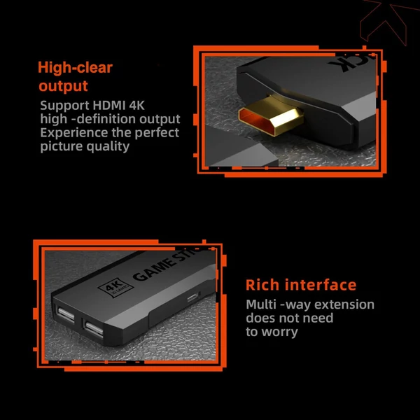 GD20 Game Stick beépített játékok 2.4G vezeték nélküli kontroller - 256GB 70000 játék
