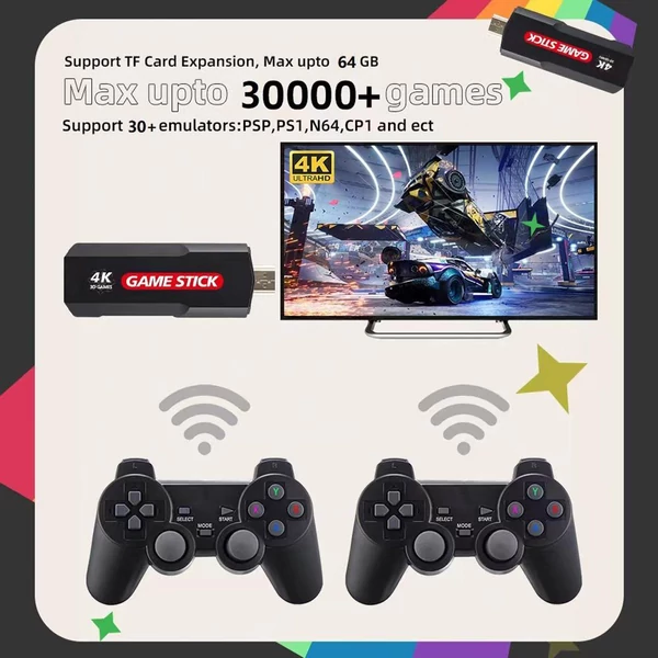 X2 játékkonzol 30000+ beépített retro játékkal, két versenyképes játékvezérlővel