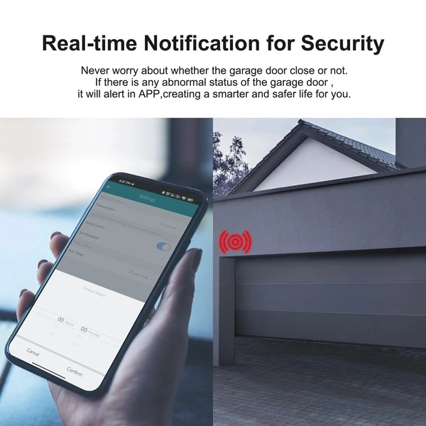 Tuya WiFi garázsajtónyitó vezérlő távolról APP vezérlés kompatibilis az Alexa Google Home hangvezérléshez