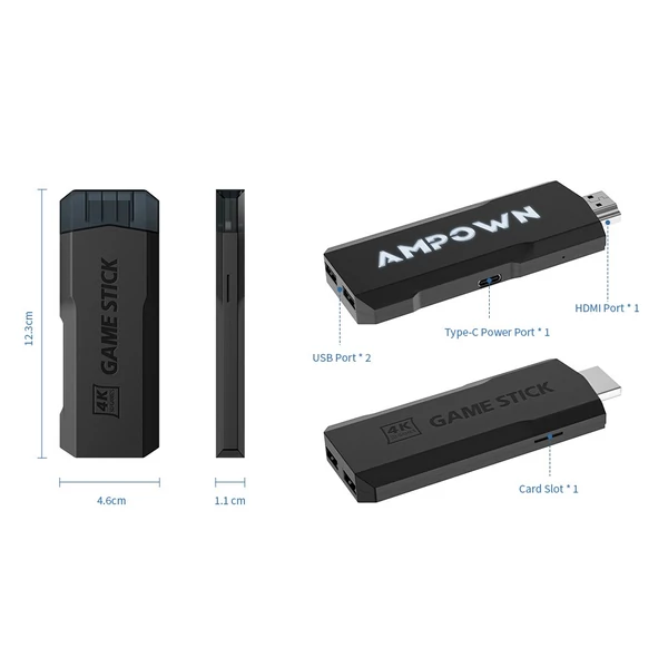GD20 Game Stick beépített játékok 2.4G vezeték nélküli kontroller - 128GB 50000 játék
