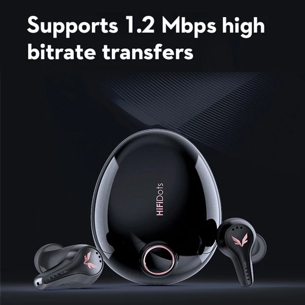 Mifo FiiTii HiFi Dots aptX veszteségmentes vezeték nélküli fülhallgató BT 5.3 adaptív aktív zajszűrő - Fekete