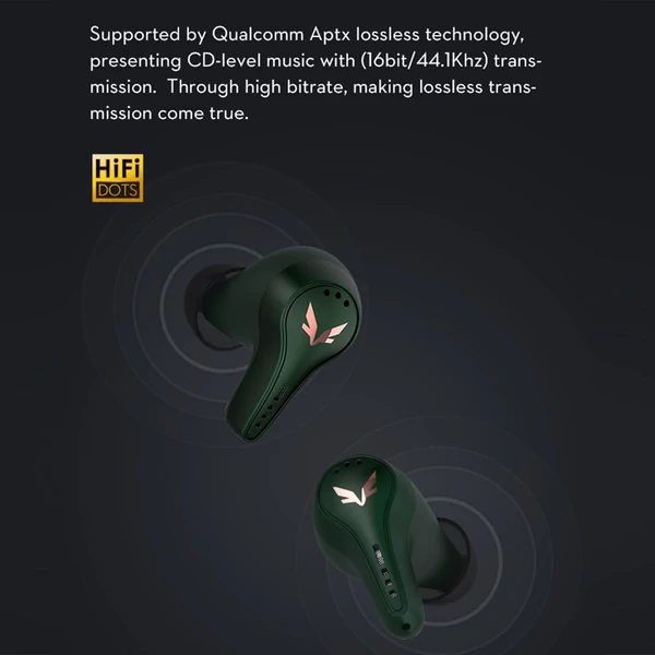 Mifo FiiTii HiFi Dots aptX veszteségmentes vezeték nélküli fülhallgató BT 5.3 adaptív aktív zajszűrő - Fekete