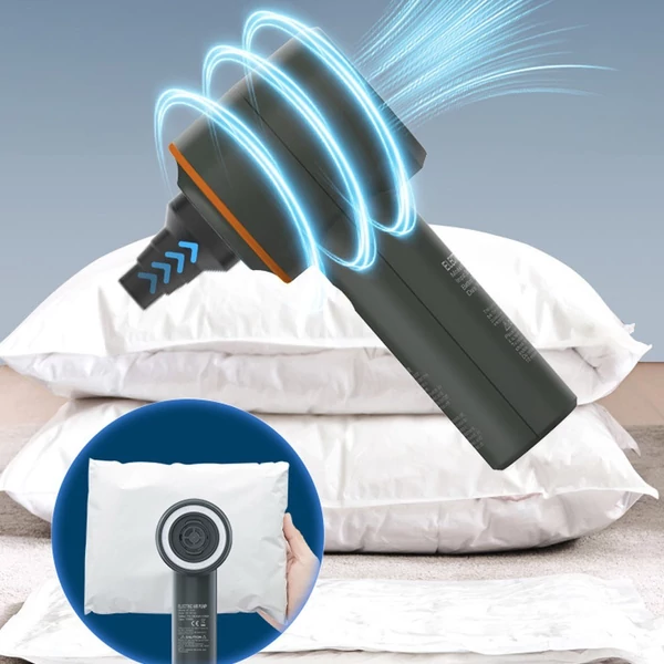 Többfunkciós hordozható, vezeték nélküli USB újratölthető 5 az 1-ben kültéri szerszám, matracfelfújó porszívó világítással és ventilátor funkcióval