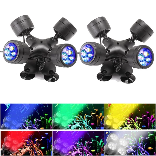 LED-es tólámpa RGB víz alatti színváltó lámpa akváriumhoz, szökőkúthoz