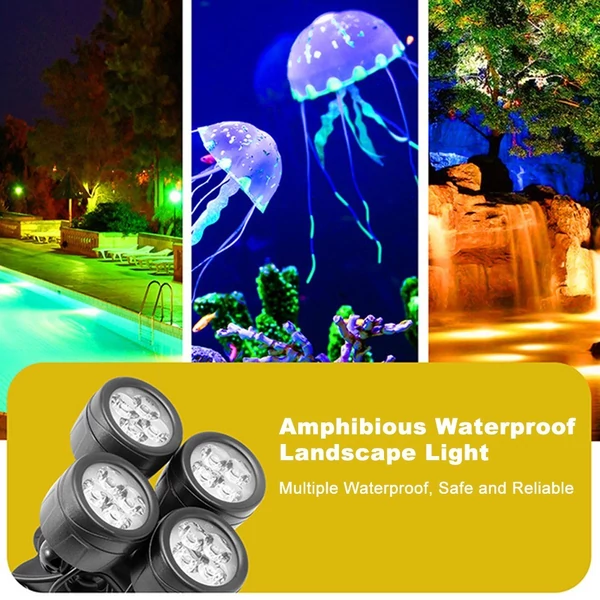 LED-es tólámpa RGB víz alatti színváltó lámpa akváriumhoz, szökőkúthoz