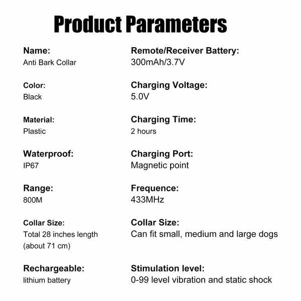 Újratölthető IP67 vízálló 2600 Ft távirányító elektromos kutyakiképző nyakörv 8-100 font súlyú kis, közepes méretű kutyák számára
