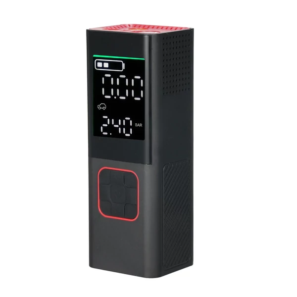 Hordozható gumiabroncs-felfújó 160 PSI akkus légszivattyú LCD-képernyővel autógumikhoz, motorkerékpárokhoz, 2600 mAh-s újratölthető akkumulátorral