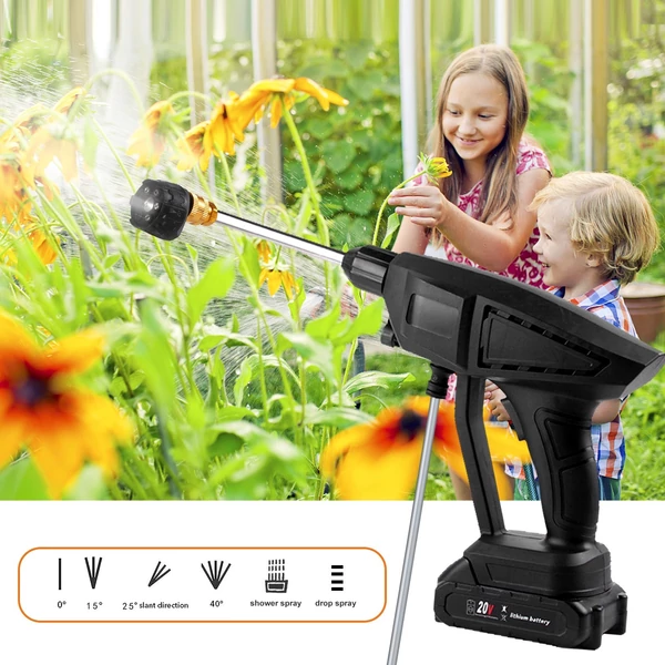 24 V 7500 mAh újratölthető akkumulátoros vezeték nélküli nagynyomású mosó 6 permetezési mód akkumulátorral és töltővel