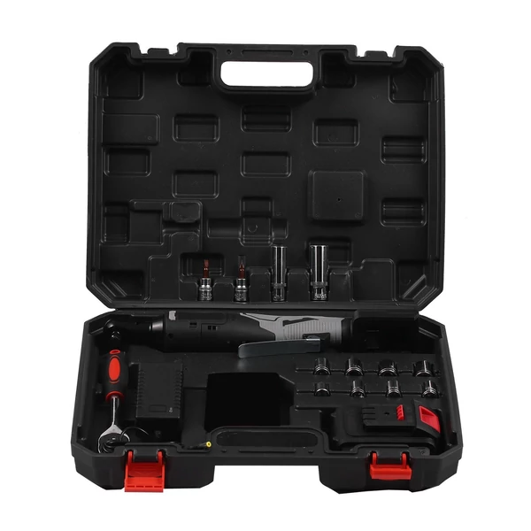Akkus elektromos racsnis csavarkulcs készlet 3/8'' 320 RPM 21V 2000mAh lítium-ion akkumulátorral működő és gyorstöltés - 1 akkumulátor