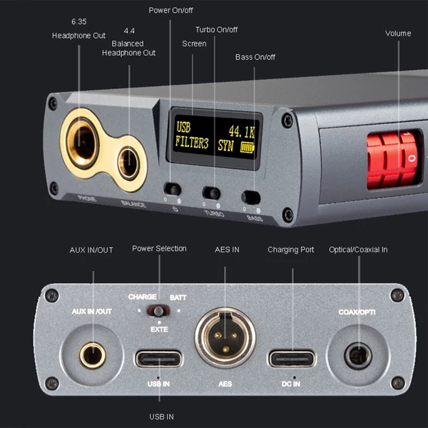 XDuoo XD05 Bal2 hordozható HiFi vezeték nélküli kiegyensúlyozott DAC és fejhallgató erősítő