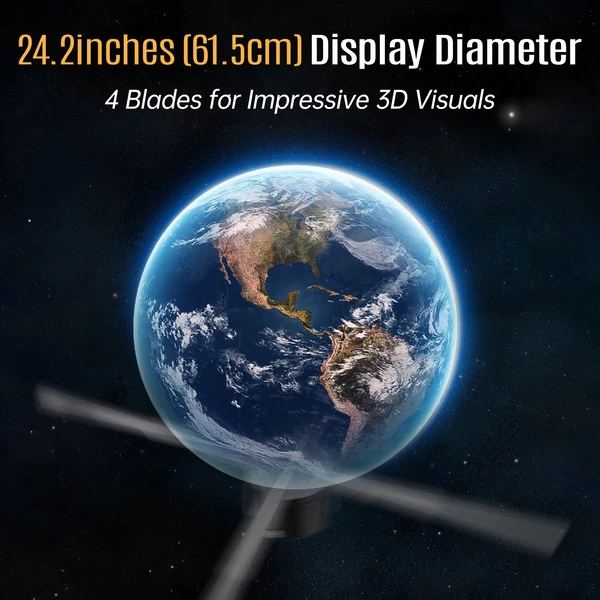 P62 3D hologram projektor reklám kijelző ventilátor falra szerelhető lejátszó 3D szabad szemmel 16 GB memóriakártya