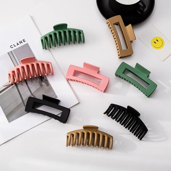 Bestauty Plastic Matt Hair Claws Hajkapocs kombinált szett Egyszerű csúszásmentes hajfogó erős tartású elegáns női frizurához (8 db) - Stílus 2