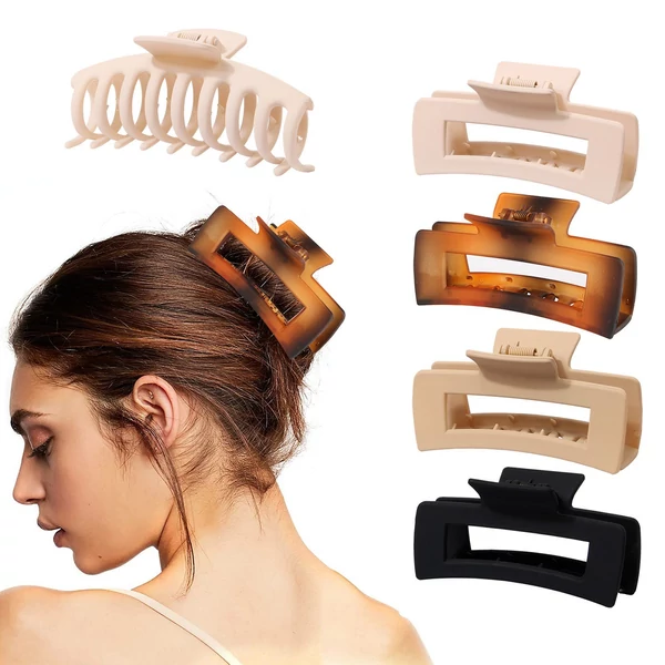 Bestauty Plastic Matt Hair Claws Hajkapocs kombinált szett Egyszerű csúszásmentes hajfogó erős tartású elegáns női frizurához (8 db) - Stílus 10