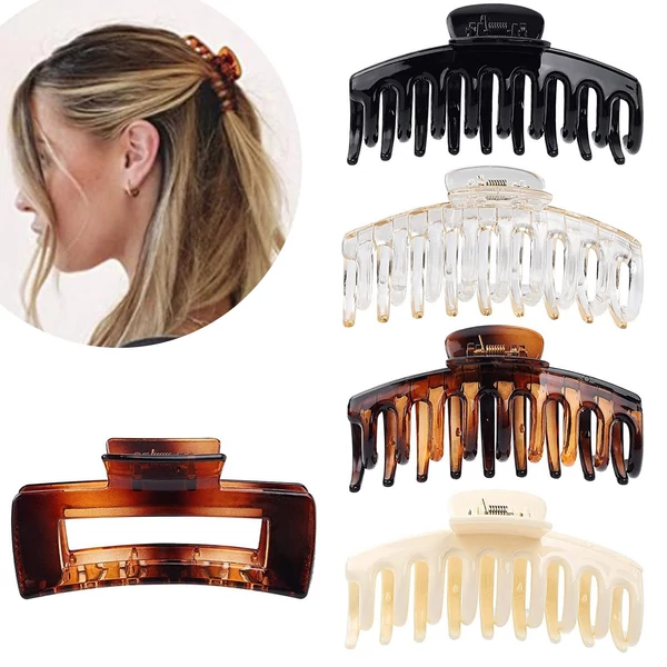 Bestauty Plastic Matt Hair Claws Hajkapocs kombinált szett Egyszerű csúszásmentes hajfogó erős tartású elegáns női frizurához (8 db) - Stílus 1