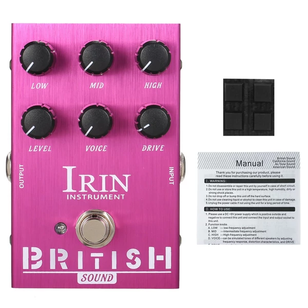 IRIN Mini VOX AC30 hangszórószimulátor gitár effekt pedál – brit hang (lila)