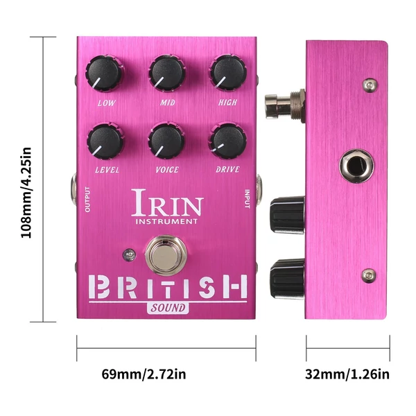 IRIN Mini VOX AC30 hangszórószimulátor gitár effekt pedál – brit hang (lila)