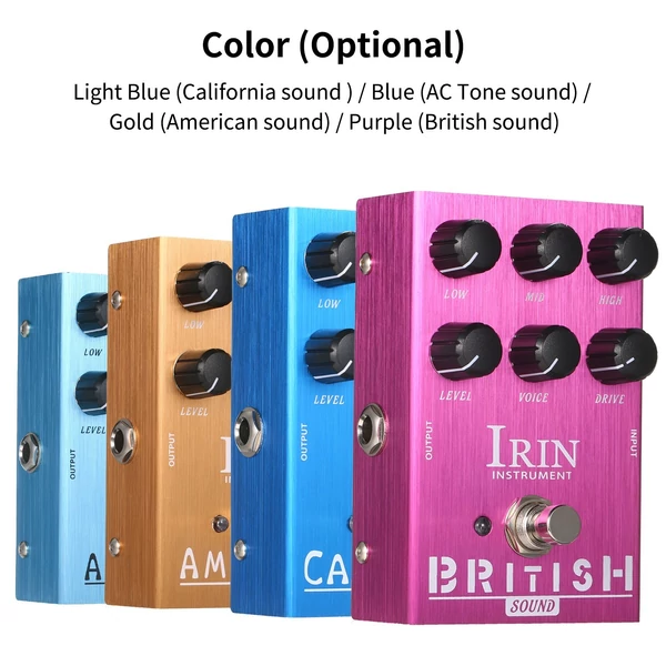 IRIN Mini VOX AC30 hangszórószimulátor gitár effekt pedál – brit hang (lila)