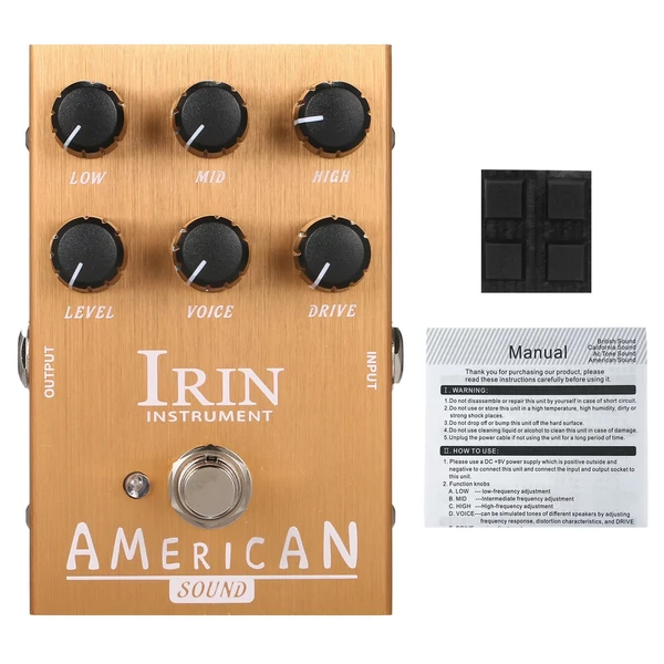 IRIN Mini VOX AC30 hangszórószimulátor gitár effekt pedál – Amerika hang (arany)