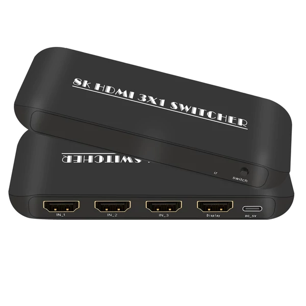 HDMI 2.1 kapcsoló 3 az 1-ben 3 port infravörös távirányító támogatással 8K 60Hz 4K 120Hz HDCP 2.3 Xbox PS4 PS5 UHD TV monitor projektor vezetékes asztali vezérlővel