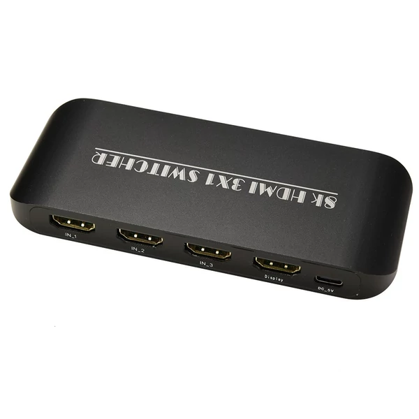 HDMI 2.1 kapcsoló 3 az 1-ben 3 port infravörös távirányító támogatással 8K 60Hz 4K 120Hz HDCP 2.3 Xbox PS4 PS5 UHD TV monitor projektor vezetékes asztali vezérlővel