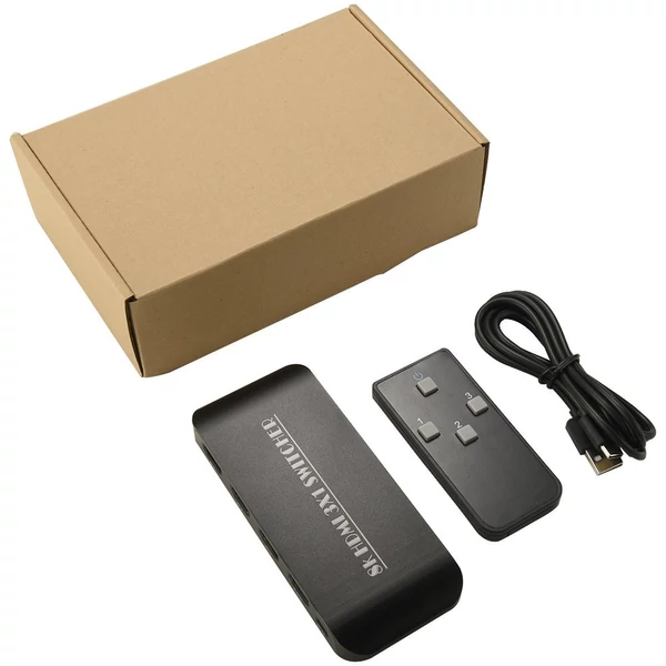 HDMI 2.1 kapcsoló 3 az 1-ben 3 port infravörös távirányító támogatással 8K 60Hz 4K 120Hz HDCP 2.3 Xbox PS4 PS5 UHD TV monitor projektor vezetékes asztali vezérlővel