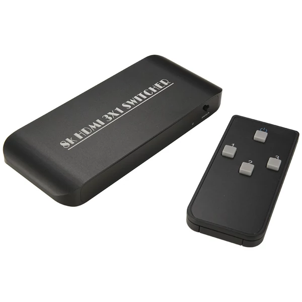 HDMI 2.1 kapcsoló 3 az 1-ben 3 port infravörös távirányító támogatással 8K 60Hz 4K 120Hz HDCP 2.3 Xbox PS4 PS5 UHD TV monitor projektor vezetékes asztali vezérlővel