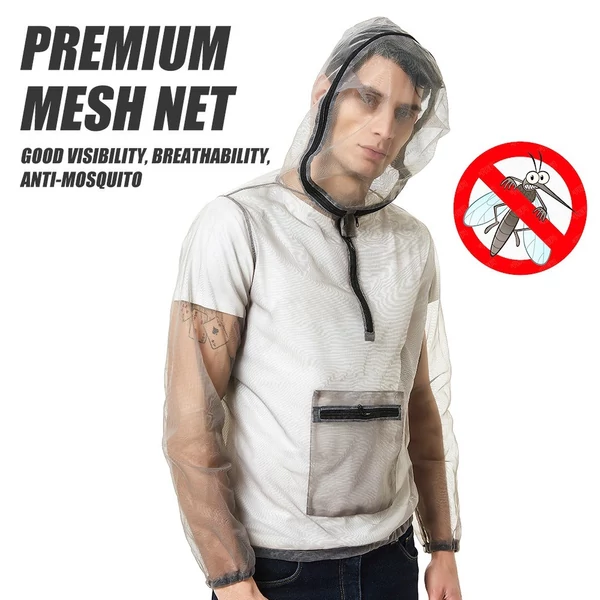 Kültéri ultrakönnyű, hálós kapucnis kabát kempingezéshez, túrázáshoz, horgászathoz, kertészkedéshez - 3XL méret