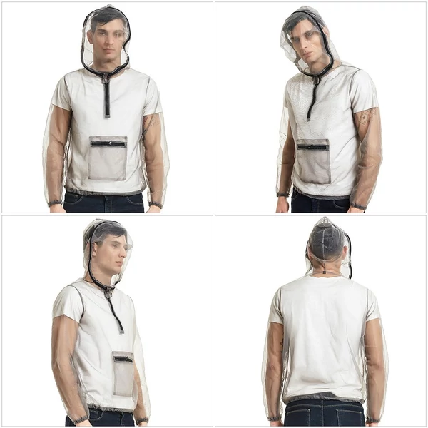 Kültéri ultrakönnyű, hálós kapucnis kabát kempingezéshez, túrázáshoz, horgászathoz, kertészkedéshez - 3XL méret
