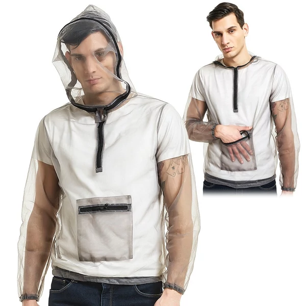 Kültéri ultrakönnyű, hálós kapucnis kabát kempingezéshez, túrázáshoz, horgászathoz, kertészkedéshez - 3XL méret