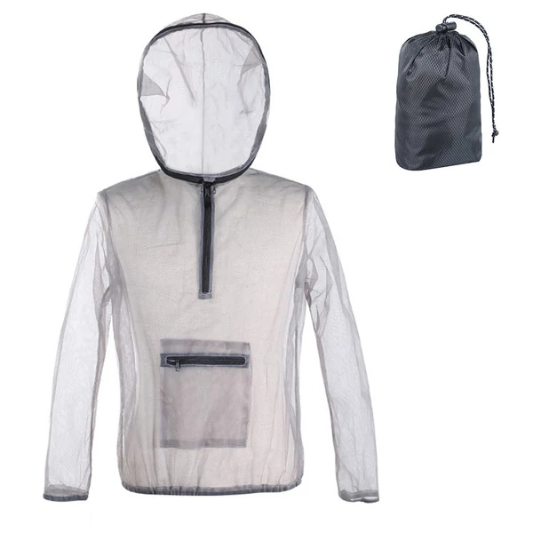Kültéri ultrakönnyű, hálós kapucnis kabát kempingezéshez, túrázáshoz, horgászathoz, kertészkedéshez - 3XL méret