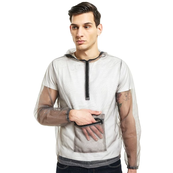 Kültéri ultrakönnyű, hálós kapucnis kabát kempingezéshez, túrázáshoz, horgászathoz, kertészkedéshez - 3XL méret