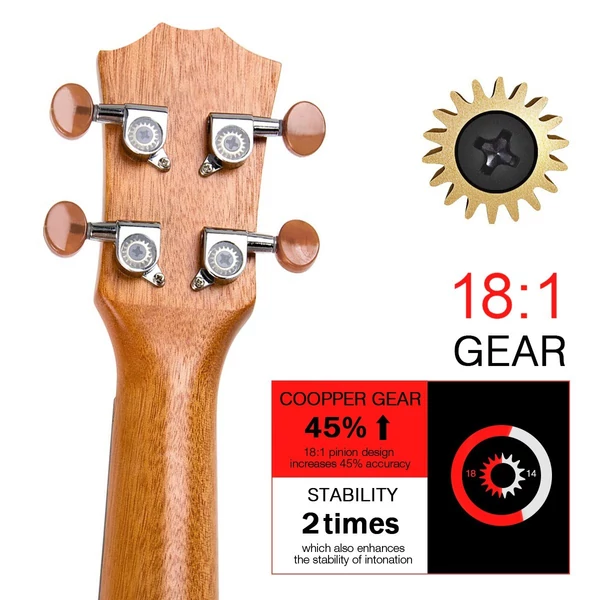 ammoon 21 hüvelykes akusztikus Ukulele készlet mahagóni rétegelt lemez