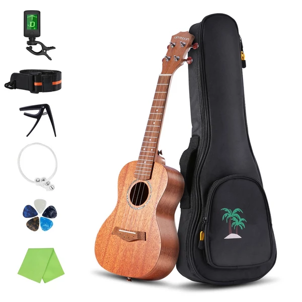 ammoon 21 hüvelykes akusztikus Ukulele készlet mahagóni rétegelt lemez