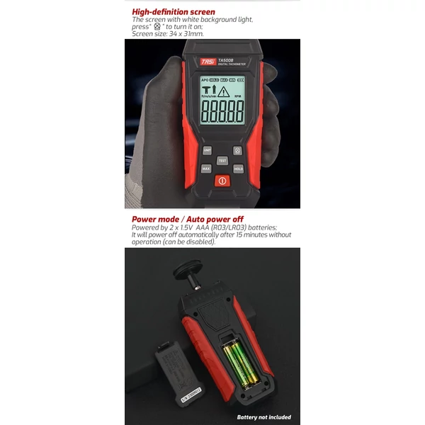 TASI digitális mini fordulatszám-mérő LCD kijelzővel motorkerékpárokhoz, autógyártáshoz - érintéses és érintésmentes