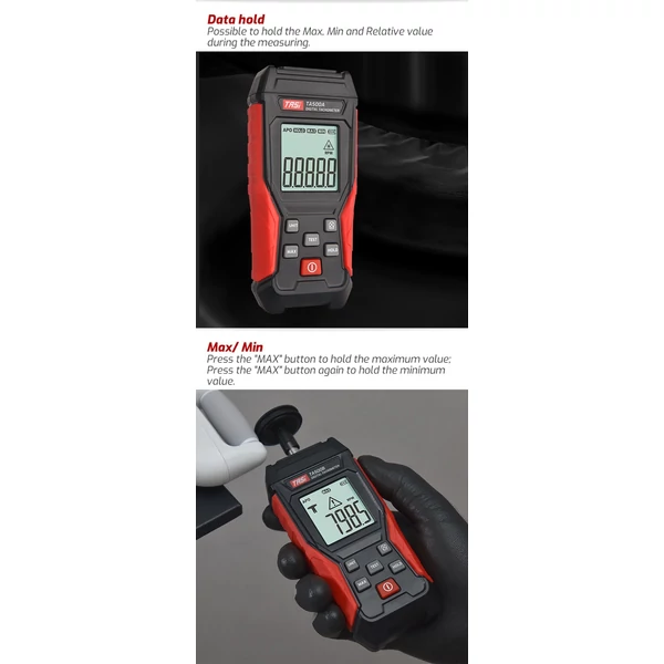 TASI digitális mini fordulatszám-mérő LCD kijelzővel motorkerékpárokhoz, autógyártáshoz - érintéses és érintésmentes