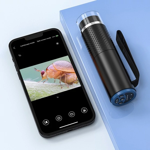 Vezeték nélküli digitális mikroszkóp, nagy tisztaságú 1080p WIFI 50x-1000x nagyítás - Fekete, változat 2