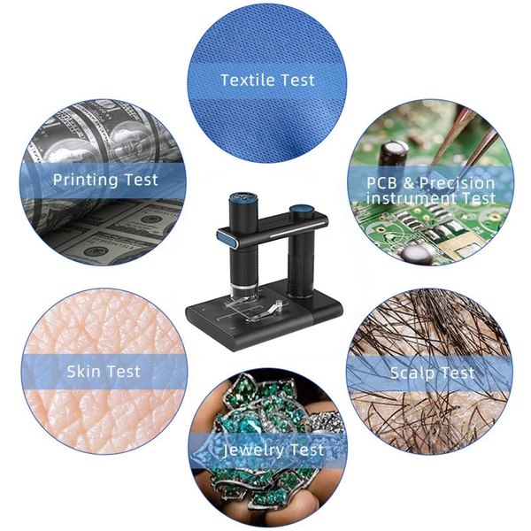 Vezeték nélküli digitális mikroszkóp, nagy tisztaságú 1080p WIFI 50x-1000x nagyítás - Fehér, változat 1