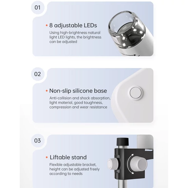 Digitális mikroszkóp 2 MP Pixel 50-1000X nagyítás az azonosításhoz, megfigyeléshez