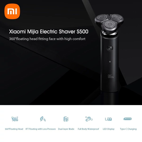 Xiaomi Mijia Electric Shaver S500 arcszakállvágó LED kijelzővel