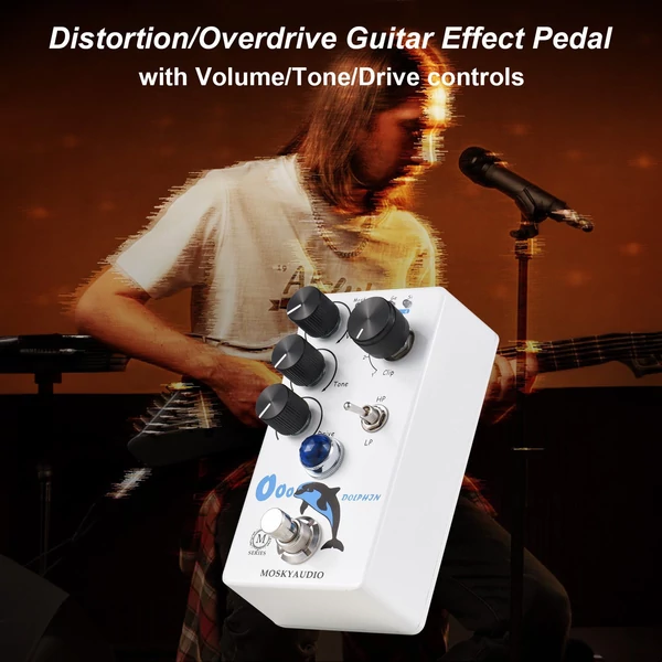 MOSKYAudio Distortion/Overdrive gitáreffektus pedál elektromos gitárhoz – DOLPHIN