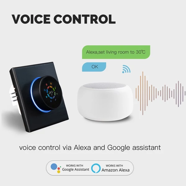 Tuya Wifi digitális kijelző, intelligens gombos hőmérséklet-szabályozó, többfunkciós termosztát - Elektromos padló fűtés