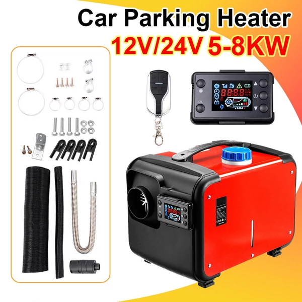 12V/24V dízel légfűtő 8KW gyors parkolófűtés LCD kijelzővel Távirányító személyautó kamionokhoz, utánfutókhoz lakóautóhoz
