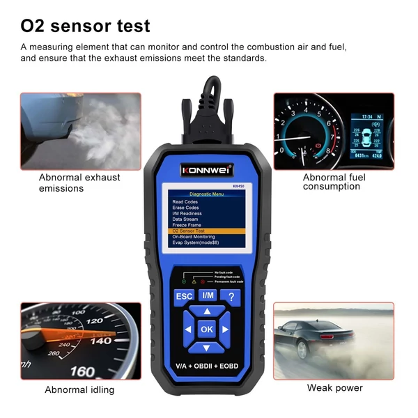 KONNWEI KW450 All System OBDⅡ szkenner diagnosztikai eszköz