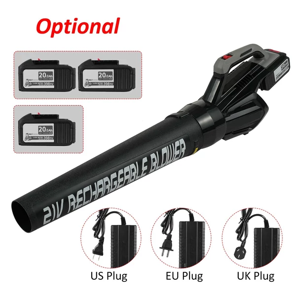 Lítium akkumulátoros erős viharfúvó lombhullató porfúvó levélfúvó teraszra, udvarra, járdára sebességszabályozó kapcsolóval - 1 akkumulátor
