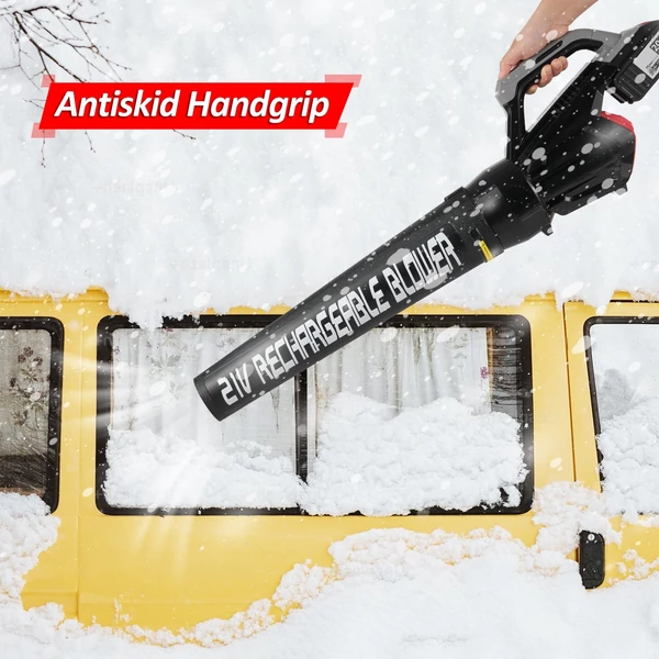 Lítium akkumulátoros erős viharfúvó lombhullató porfúvó levélfúvó teraszra, udvarra, járdára sebességszabályozó kapcsolóval - 1 akkumulátor